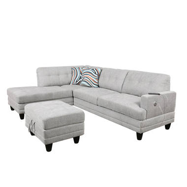 Ebern Designs Embri 3 Piece Upholstered Sectional Wayfair